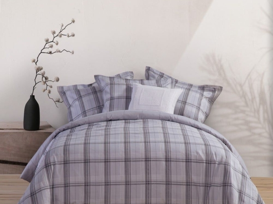 Παπλωματοθήκη Caldor (Σετ 3τμχ) Grey Nef-Nef Υπέρδιπλο 240x230cm 100% Βαμβακοσατέν