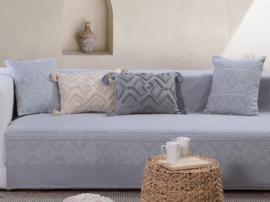 Ριχτάρι Quantum Grey Nef-Nef Πολυθρόνα 180x180cm 100% Βαμβάκι