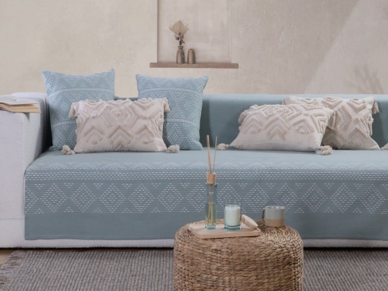 Ριχτάρι Quantum Aqua Nef-Nef Τριθέσιο 180x300cm 100% Βαμβάκι