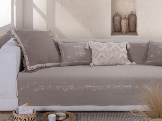 Ριχτάρι Figerald Beige Nef-Nef Πολυθρόνα 180x180cm 100% Βαμβάκι