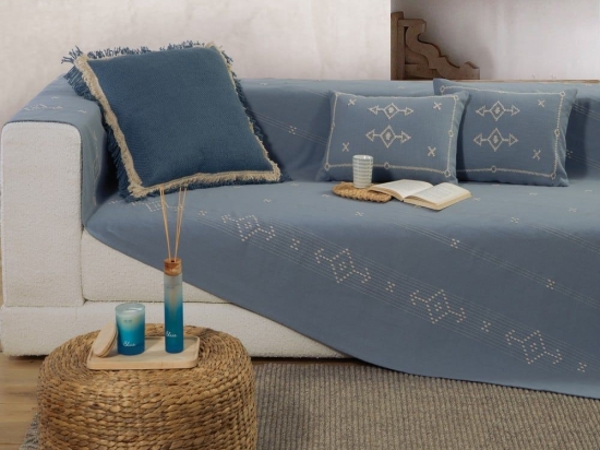 Ριχτάρι Figerald Blue Nef-Nef Διθέσιο 180x250cm 100% Βαμβάκι