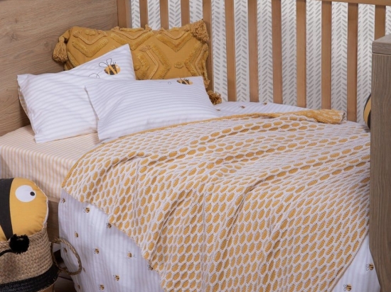 Κουβέρτα Βρεφική Bee Honey Nef-Nef Αγκαλιάς 80x110cm 100% Βαμβάκι
