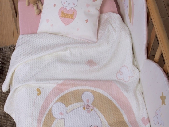 Κουβέρτα Βρεφική Πικέ Welcome Little One Ecru Nef-Nef Αγκαλιάς 80x110cm 100% Βαμβάκι