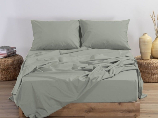 Σεντόνι Basic Με Λάστιχο Mint Nef-Nef King Size 180x235cm 100% Βαμβάκι