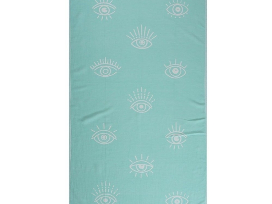 Πετσέτα Θαλάσσης - Παρεό Eyes One Me Aqua Nef-Nef Θαλάσσης 90x170cm 100% Βαμβάκι