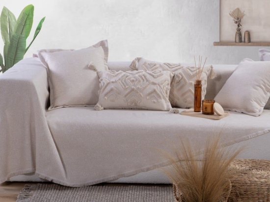 Ριχτάρι Aronia Ecru Nef-Nef Τετραθέσιο 170x350cm Βαμβάκι-Πολυέστερ