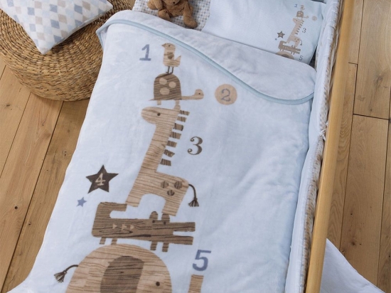 Κουβέρτα Βρεφική Favorite Toys Light Blue Nef-Nef Homeware Αγκαλιάς 75x100cm 100% Βαμβάκι