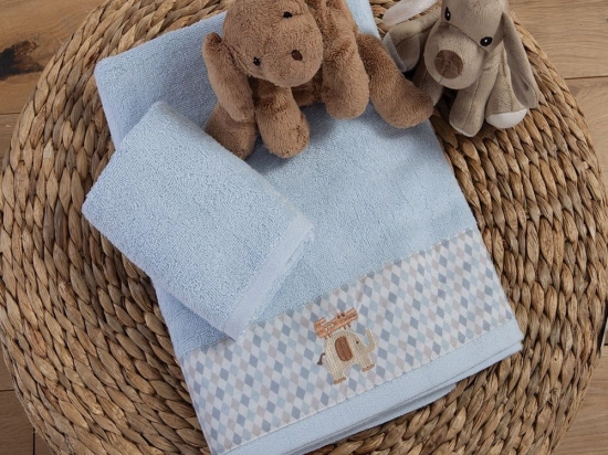 Πετσέτες Βρεφικές Favorite Toys (Σετ 2τμχ) Light Blue Nef-Nef Homeware Σετ Πετσέτες 70x140cm 100% Βαμβάκι
