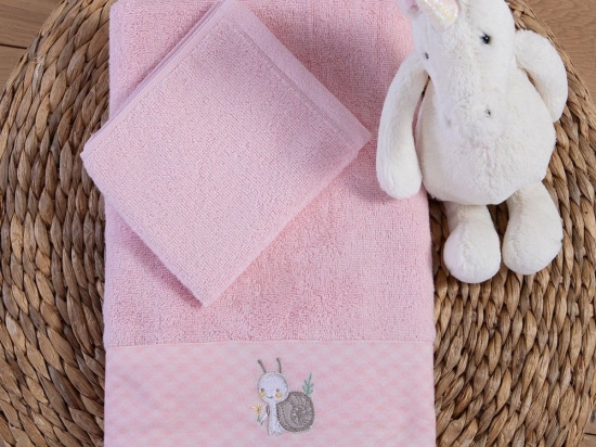 Πετσέτες Βρεφικές Cute Snail (Σετ 2τμχ) Light Lilac Nef-Nef Homeware Σετ Πετσέτες 70x140cm 100% Βαμβάκι