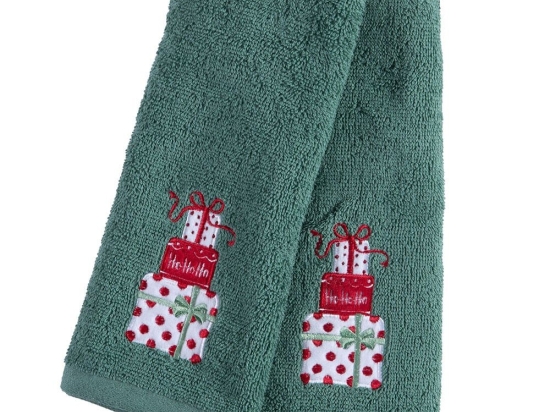 Πετσέτες Χριστουγεννιάτικες Christmas Gift (Σετ 2τμχ) Green Nef-Nef Homeware Σετ Πετσέτες 30x50cm
