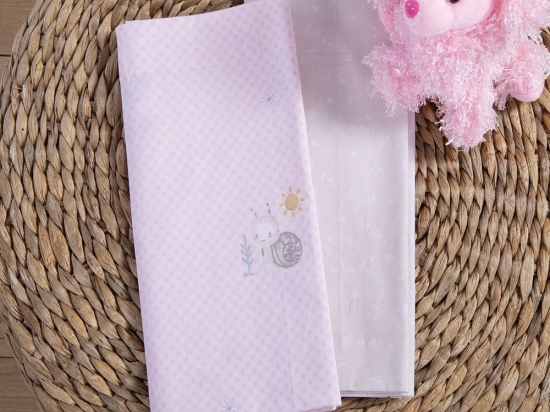 Σεντόνια Βρεφικά Cute Snail (Σετ 2τμχ) Pink Nef-Nef Homeware Λίκνου 70x120cm 100% Βαμβάκι