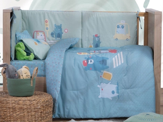 Πάπλωμα Βρεφικό Traffic Blue Nef-Nef Homeware 110x140cm 100% Βαμβάκι