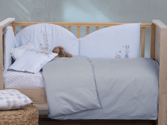 Παπλωματοθήκη Βρεφική Basic Silver Grey Nef-Nef Homeware 110x150cm 100% Βαμβάκι