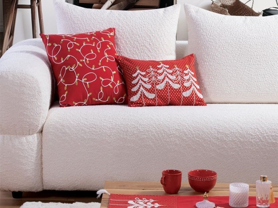 Runner Χριστουγεννιάτικο Elegant Christmas Trees Red Nef-Nef Homeware 33X150