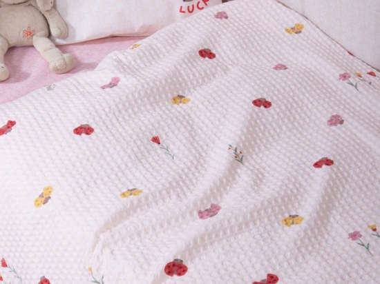 Κουβέρτα Βρεφική Πικέ Lady Bug Ecru Nef-Nef Homeware Cuddle 80x110cm 100% Βαμβάκι
