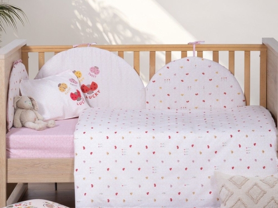 Σεντόνια Βρεφικά Lady Bug (Σετ 3τμχ) Ecru Nef-Nef Homeware Κούνιας 120x170cm 100% Βαμβάκι