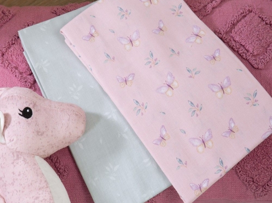 Σεντόνια Βρεφικά Wings Of Joy (Σετ 2τμχ) Pink Nef-Nef Homeware Λίκνου 70x120cm 100% Βαμβάκι