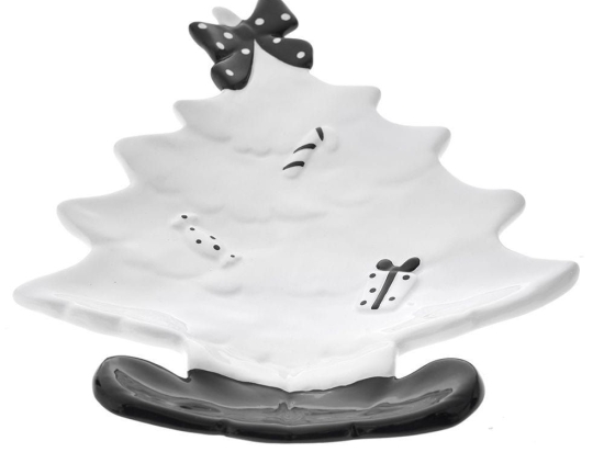 Πιάτο Δέντρο 81415 23x18x4cm Black-White