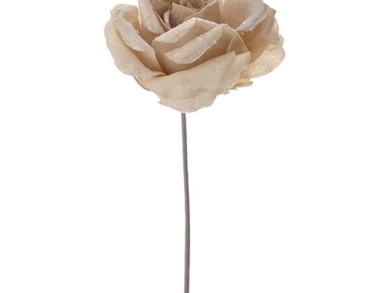 Κλαδί Πικ Τριαντάφυλλο Με Γκλίτερ 81444 33cm Ecru