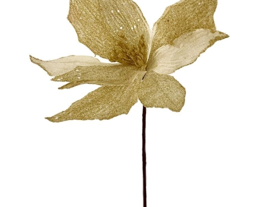 Κλαδί Πικ Αλεξανδρινό Με Γκλίτερ 81685 25x35cm Ivory-Gold