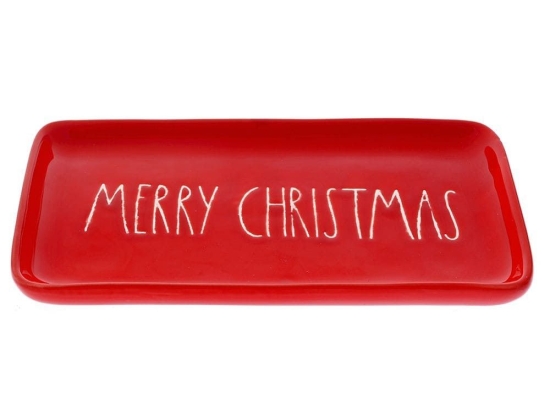 Χριστουγεννιάτικη Πιατέλα Merry Christmas 81853 23x12x2cm Red