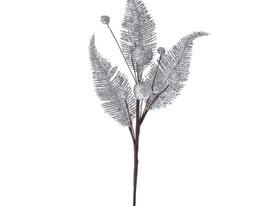 Λουλούδι - Κλαδί Φτερά Παγωνιού 81986 54cm Silver