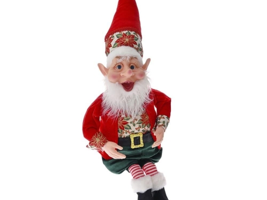 Χριστουγεννιάτικη Φιγούρα Ξωτικό Elf 82849 90cm Red-Green