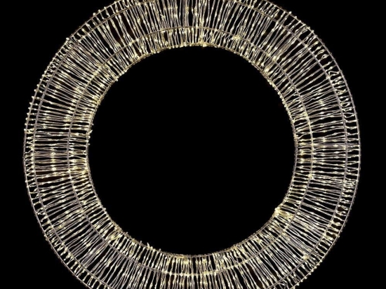 Χριστουγεννιάτικο Στεφάνι Φωτιζόμενο 1600 Led 83794 Φ80x8cm IP44 White