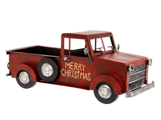 Χριστουγεννιάτικο Διακοσμητικό Φορτηγό Merry Christmas 86078 55x26x23cm Red