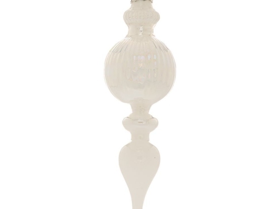 Στολίδι Χριστουγεννιάτικο Κρεμαστό 86110 8x24cm Pearl White