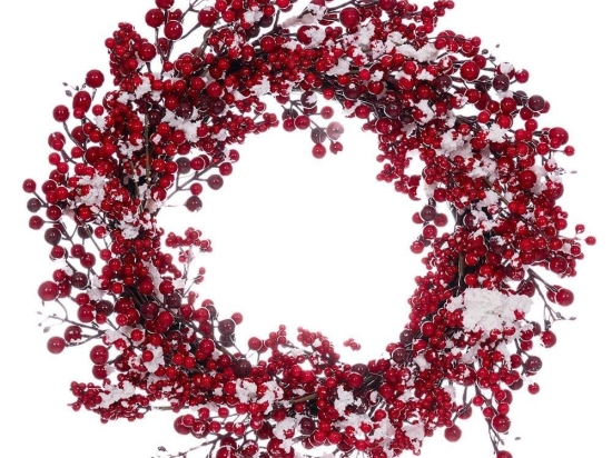 Χριστουγεννιάτικο Στεφάνι Με Berries 86206 55cm Red
