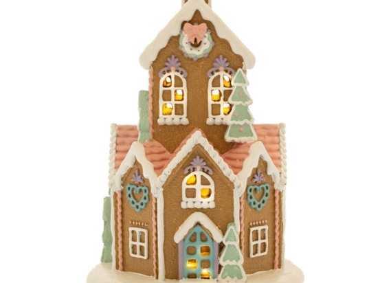 Χριστουγεννιάτικη Παράσταση Σπίτι Gingerbread Με Led Φως 86351 14,5x14,5x23cm Multi