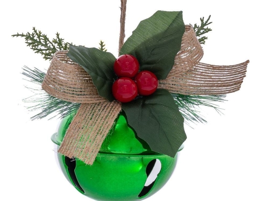 Χριστουγεννιάτικο Στολίδι Καμπάνα 86421 8cm Green