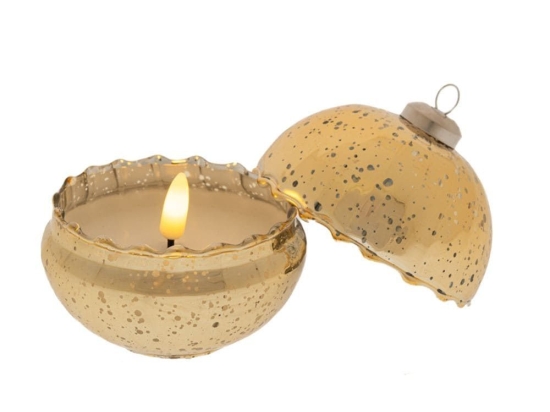 Χριστουγεννιάτικη Μπάλα  - Κερί Led 87068 9cm Gold