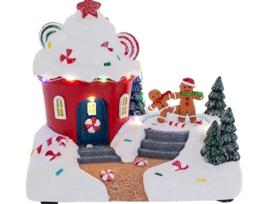 Χριστουγεννιάτικη Φιγούρα Cupcake & Gingerbread Ανθρωπάκια Φωτιζόμενα 87133 19x13x17cm Με Μπαταρίες 