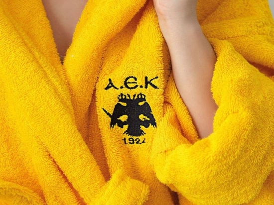 Μπουρνούζι Α.Ε.Κ. 1924 Adults Yellow Palamaiki