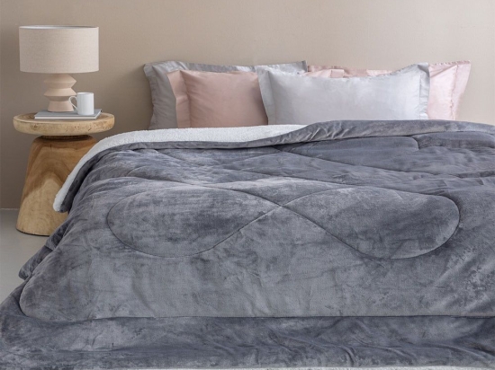Κουβερτοπάπλωμα Scott Grey Palamaiki Υπέρδιπλο 220x240cm Πολυέστερ
