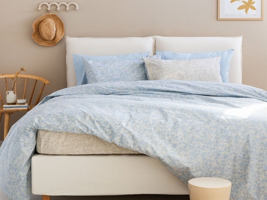 Σεντόνια FL6233 (Σετ 4τμχ) Blue Palamaiki King Size 265x260cm 100% Βαμβάκι