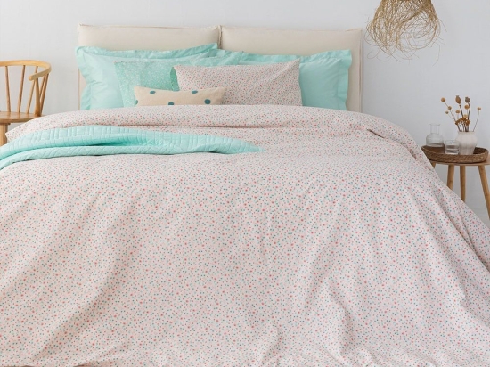 Σεντόνια FL6236 (Σετ 4τμχ) Ecru-Ciel Palamaiki King Size 265x260cm 100% Βαμβάκι
