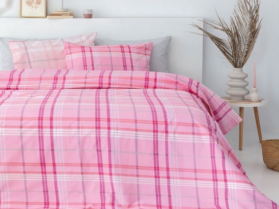 Σεντόνια FL6242 (Σετ 3τμχ) Pink Palamaiki Μονό 170x260cm 100% Βαμβάκι