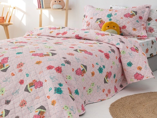 Κουβερλί Παιδικό MCR358 Pink-Multi Palamaiki Ημίδιπλο 160x220cm Microfiber-Polyester