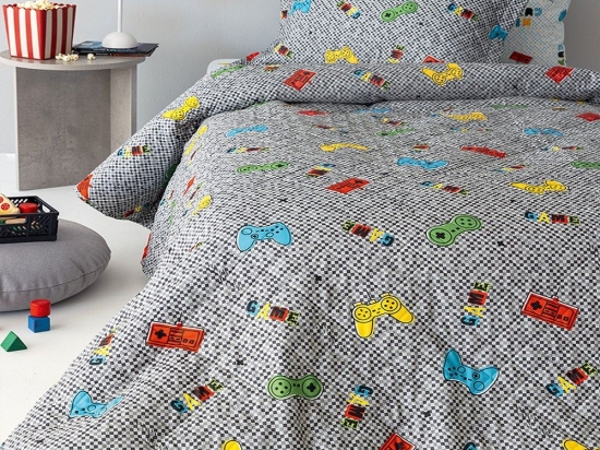 Κουβερλί Παιδικό MCR359 Grey-Multi Palamaiki Ημίδιπλο 160x220cm Microfiber-Polyester