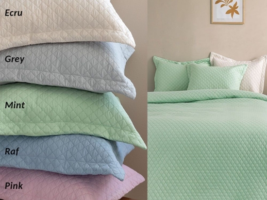 Κουβερλί Jenn (Σετ 3τμχ) Ecru Palamaiki Υπέρδιπλο 220x240cm Microfiber