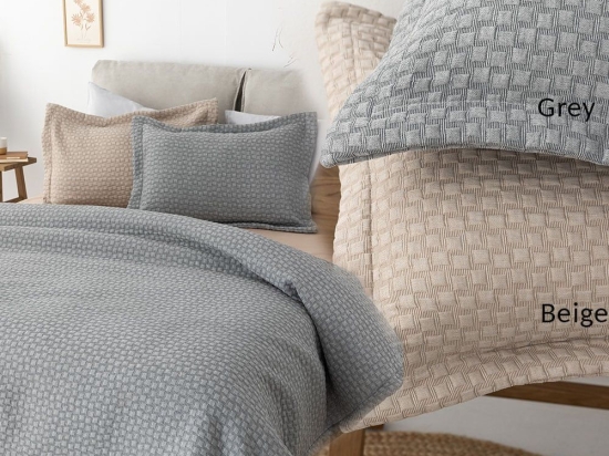 Κουβέρτα Daphne Beige Palamaiki Υπέρδιπλo 230x260cm Βαμβάκι-Πολυέστερ