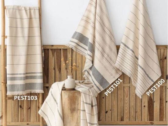Πετσέτα Θαλάσσης - Παρεό PEST101 Beige Palamaiki Θαλάσσης 90x160cm 100% Βαμβάκι