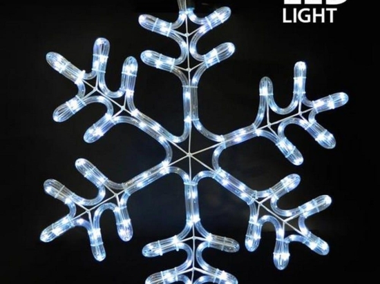 Φωτοσωλήνας Χιονονιφάδα Led 600-20165 59x50cm 8000-12000K IP44 Clear