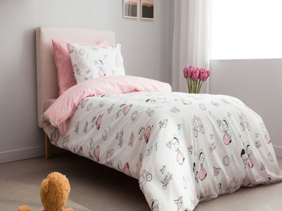 Κουβερλί Παιδικό Cindy White-Pink Vesta Home Μονό 160x230cm 100% Βαμβάκι