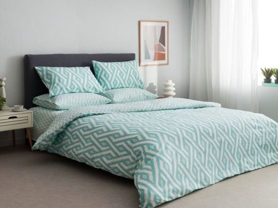 Σεντόνια Paros-1 Με Λάστιχο (Σετ 3τμχ) Green Vesta Home Μονό 100x225cm 100% Βαμβάκι