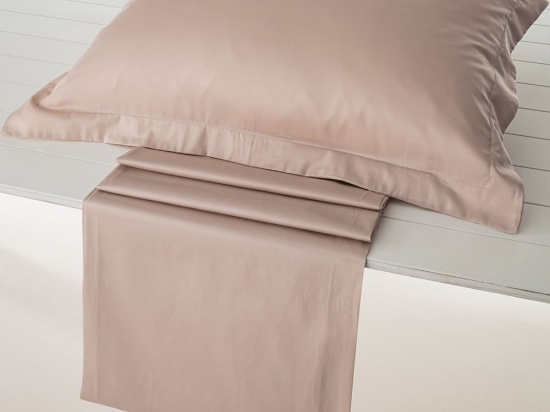 Σεντόνι Athena-303 Με Λάστιχο Beige Vesta Home Διπλό 160x240cm 100% Βαμβακοσατέν