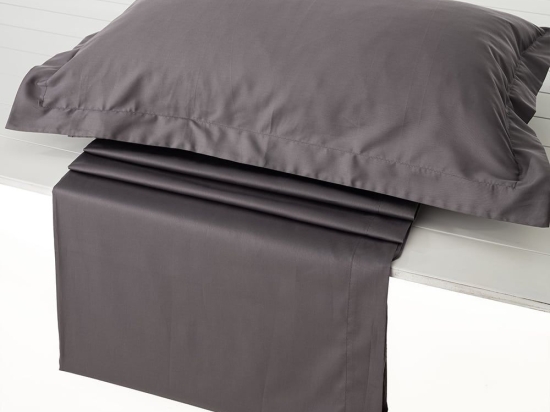 Σεντόνι Athena-305 Με Λάστιχο Grey Vesta Home Υπέρδιπλo 180x240cm 100% Βαμβακοσατέν